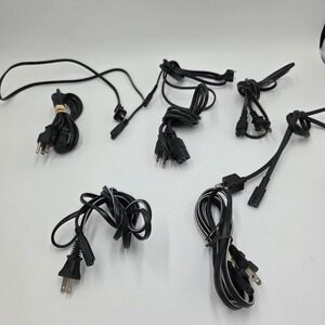 Lot of 6 PC Laptop‎ Power Cord Cables 3 Prong IEC C13 C5 C7 Connectors